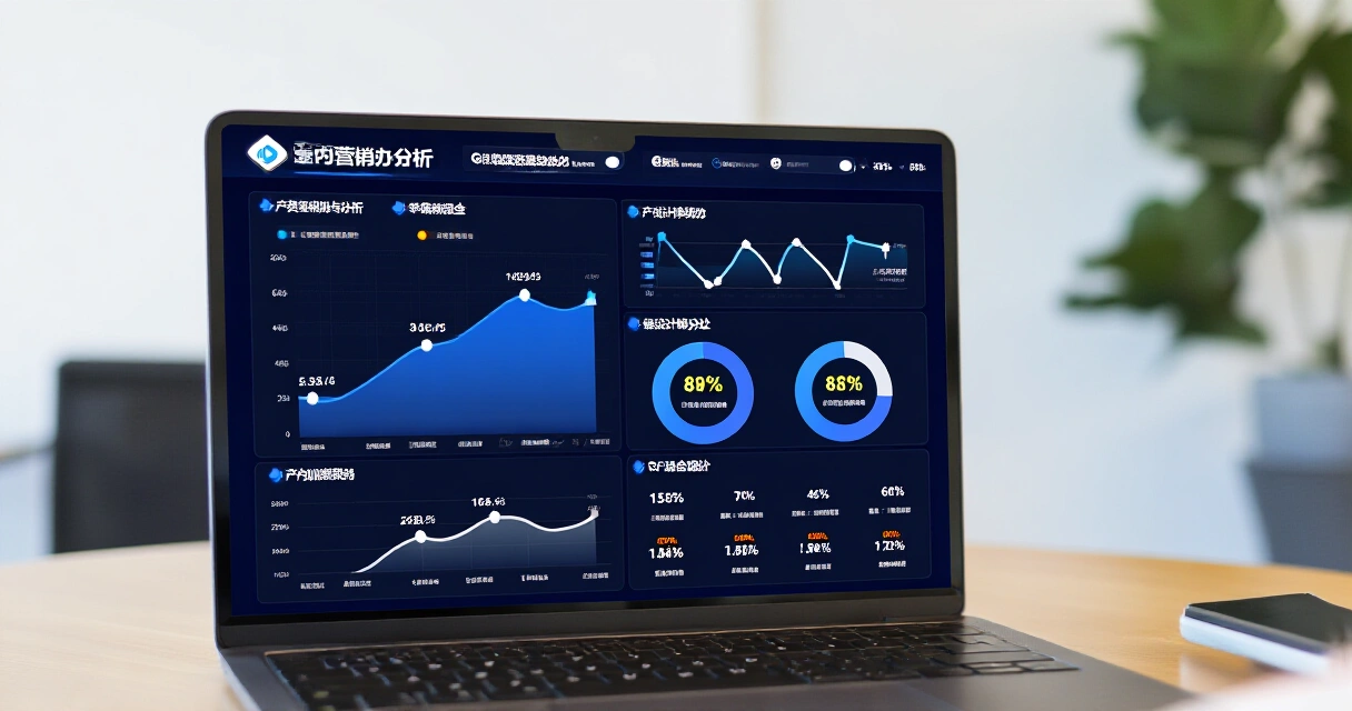 HubSpot markkinoinnin analytiikkanäkymä kannettavalla tietokoneella toimistossa