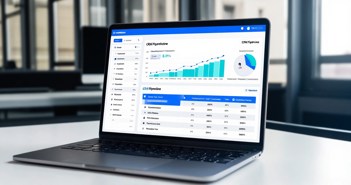 HubSpot-tyyppinen markkinoinnin hallintanäkymä kannettavalla tietokoneella