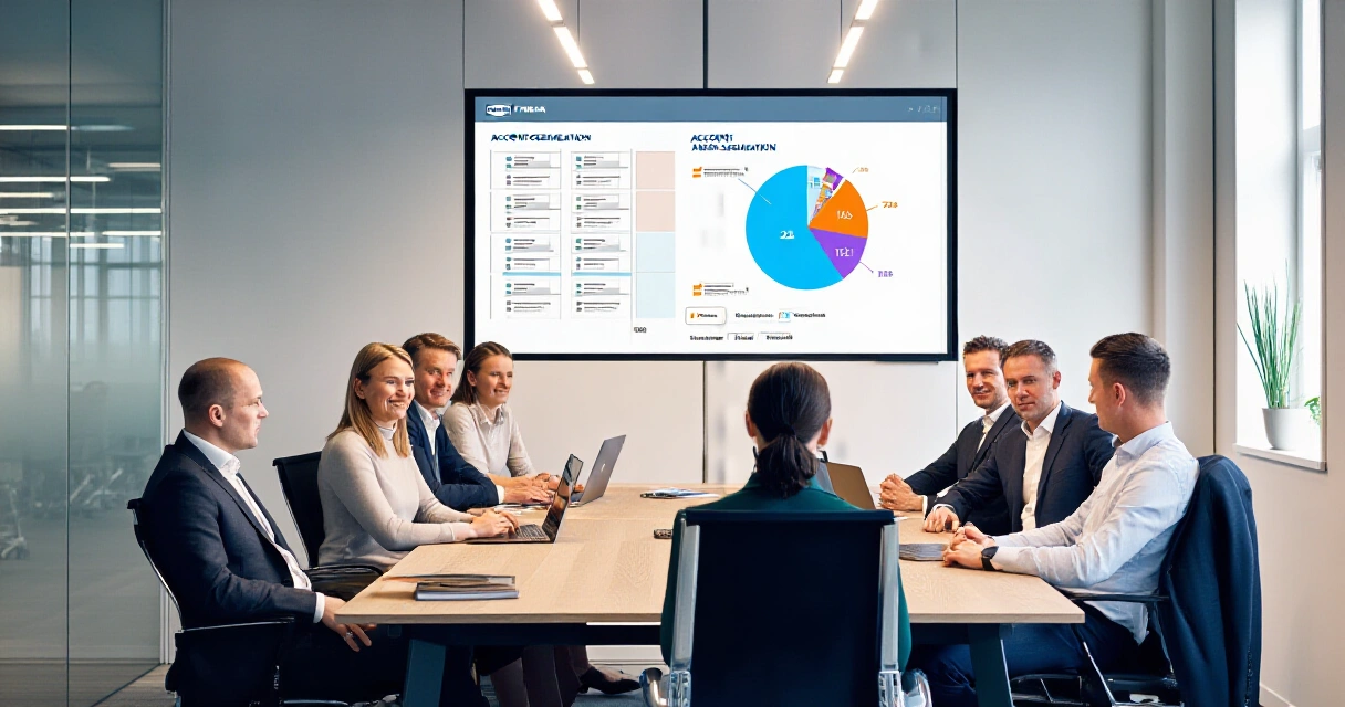 B2B-markkinointitiimi suunnittelee ABM-strategiaa valkotaulun äärellä