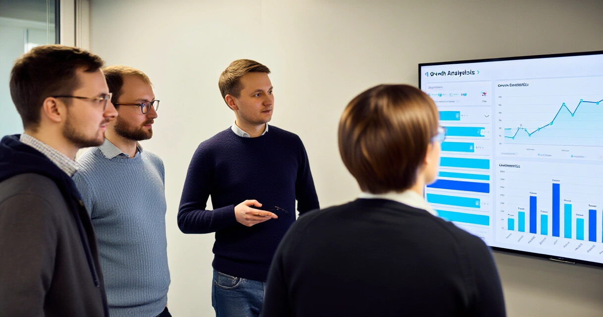 Suomalainen tiimi analysoi kasvusilmukan dataa toimistossa