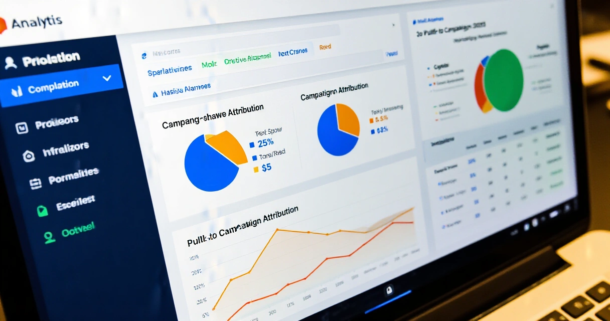Analytiikkanäkymä, jossa vertaillaan monikanavaisen kampanjan attribuutiodataa